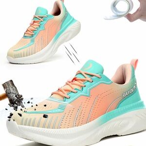 Casual Women's Peach & Teal Athletic Sneakers